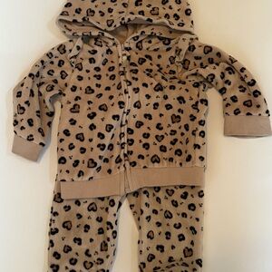 Little Me Tan Leopard Print Kids Matching Set